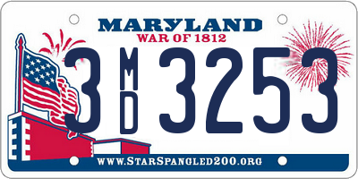 MD license plate 3MD3253