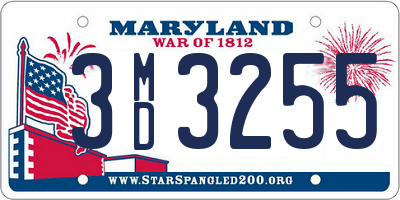 MD license plate 3MD3255