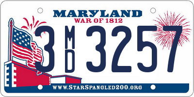 MD license plate 3MD3257