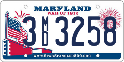 MD license plate 3MD3258