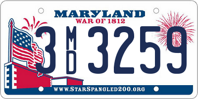 MD license plate 3MD3259