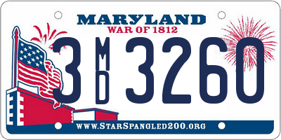 MD license plate 3MD3260