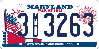 MD license plate 3MD3263