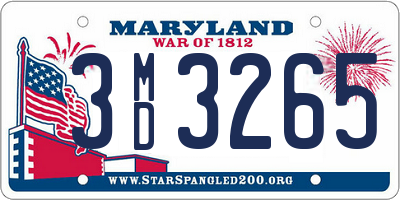 MD license plate 3MD3265