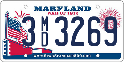 MD license plate 3MD3269