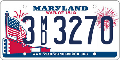 MD license plate 3MD3270