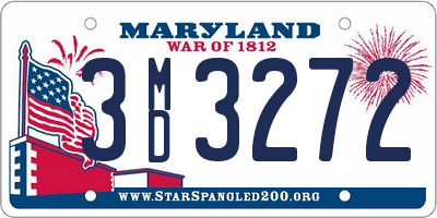 MD license plate 3MD3272