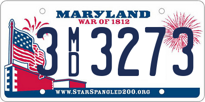 MD license plate 3MD3273