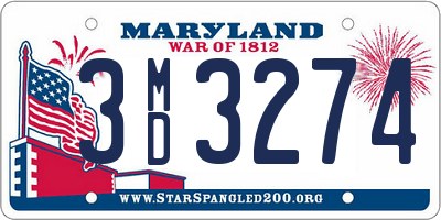 MD license plate 3MD3274