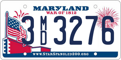 MD license plate 3MD3276