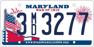 MD license plate 3MD3277