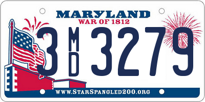 MD license plate 3MD3279