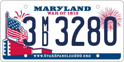 MD license plate 3MD3280