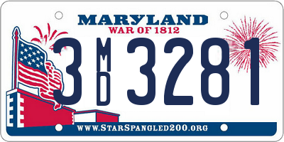 MD license plate 3MD3281