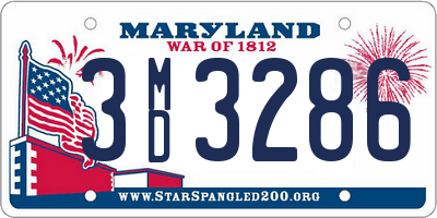 MD license plate 3MD3286