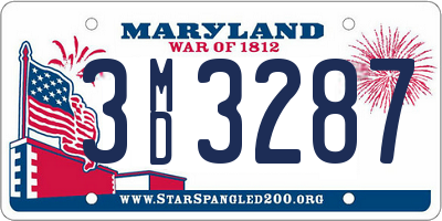 MD license plate 3MD3287