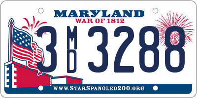 MD license plate 3MD3288