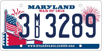 MD license plate 3MD3289