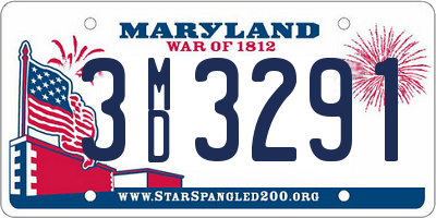 MD license plate 3MD3291