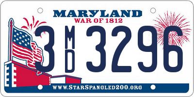 MD license plate 3MD3296