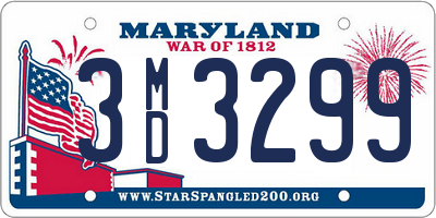 MD license plate 3MD3299