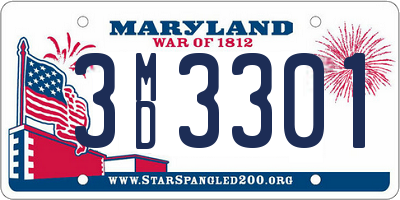 MD license plate 3MD3301