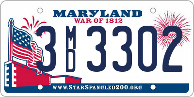 MD license plate 3MD3302