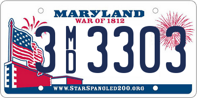 MD license plate 3MD3303