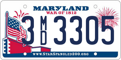 MD license plate 3MD3305