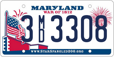 MD license plate 3MD3308