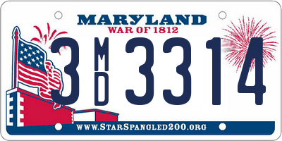 MD license plate 3MD3314