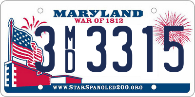 MD license plate 3MD3315