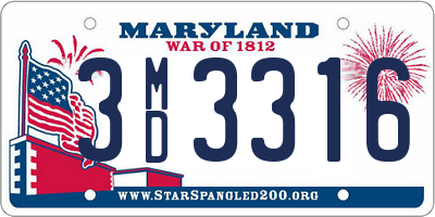 MD license plate 3MD3316