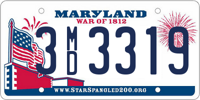 MD license plate 3MD3319