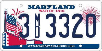 MD license plate 3MD3320