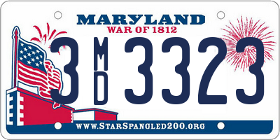 MD license plate 3MD3323