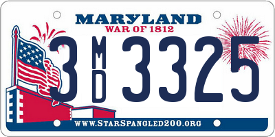 MD license plate 3MD3325