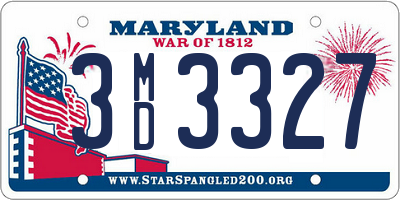 MD license plate 3MD3327