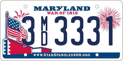 MD license plate 3MD3331