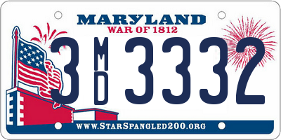 MD license plate 3MD3332