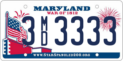 MD license plate 3MD3333