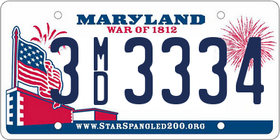 MD license plate 3MD3334