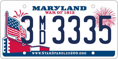 MD license plate 3MD3335