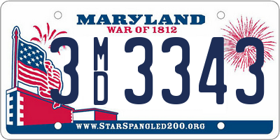 MD license plate 3MD3343