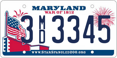 MD license plate 3MD3345