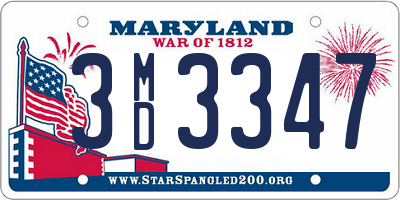 MD license plate 3MD3347