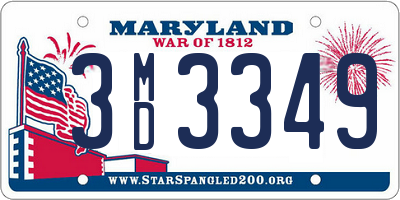 MD license plate 3MD3349