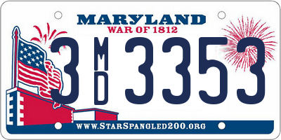 MD license plate 3MD3353