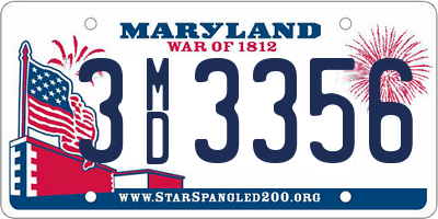 MD license plate 3MD3356