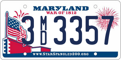 MD license plate 3MD3357